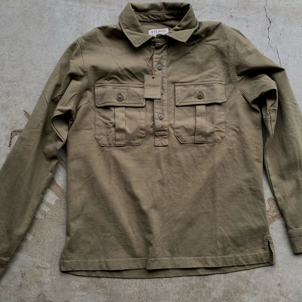 NWT Filson Pullman knit shirt men’s Olive $135